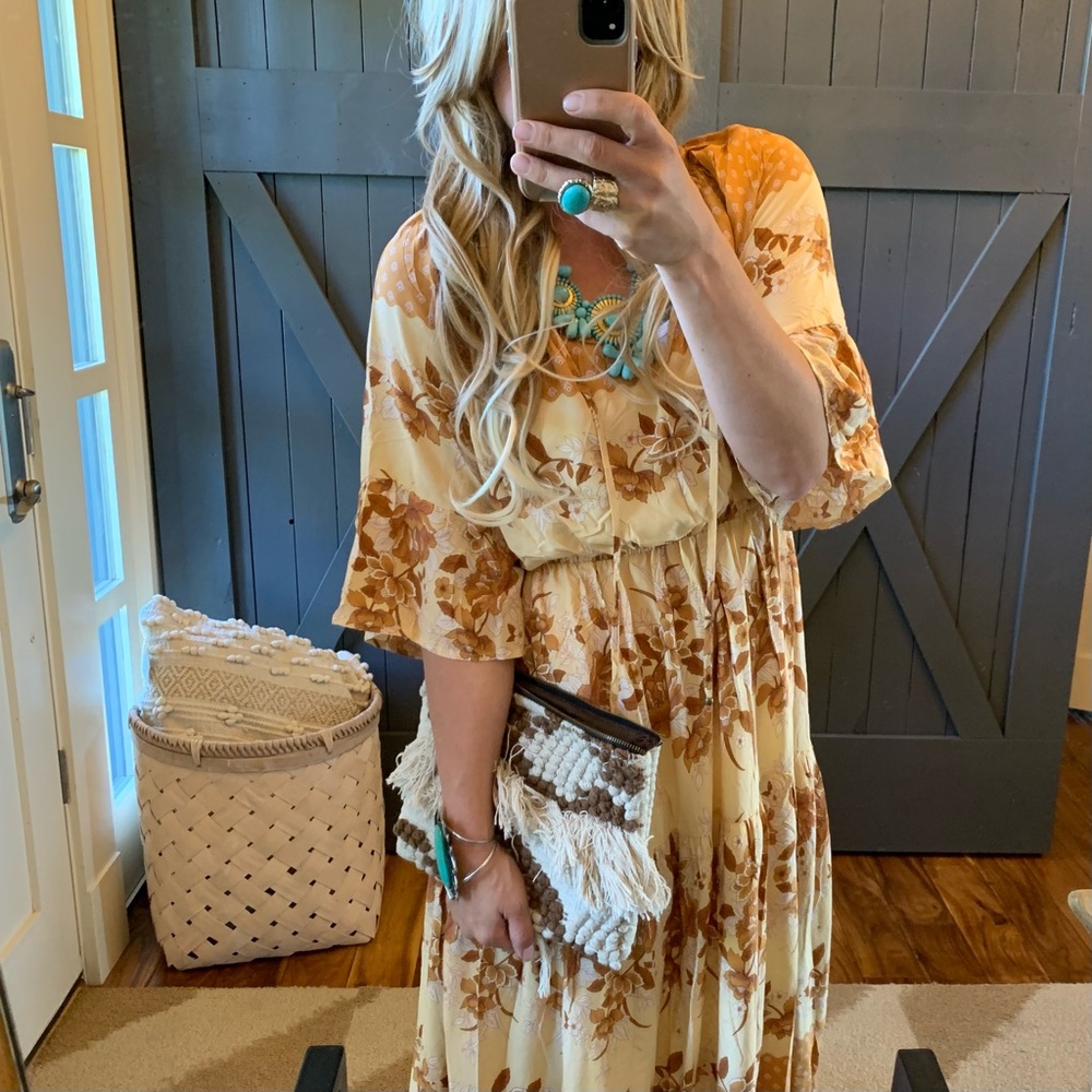 The Roslyn Floral Boho Western Maxi Dress